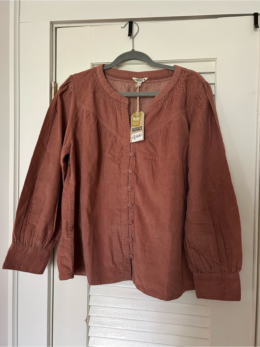 FatFace Mattie Pink Cord Blouse Button-Down
